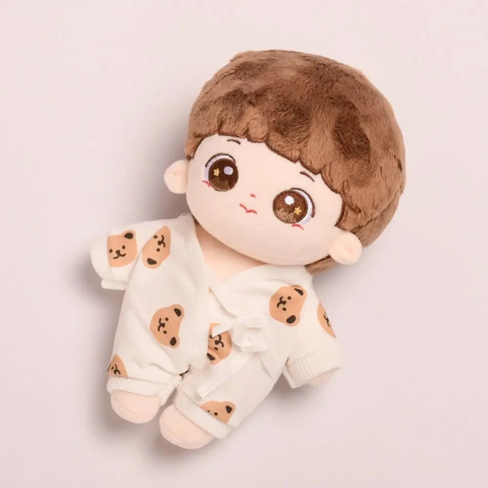 Doll Pajamas with Eye Mask – 15cm & 20cm Cotton Cartoon Doll Sleep Clothes & Bathrobe