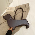 Funny Sausage Dog Kawaii Shoulder Tote Bag – Cute Creative PU Leather Handbag for Women