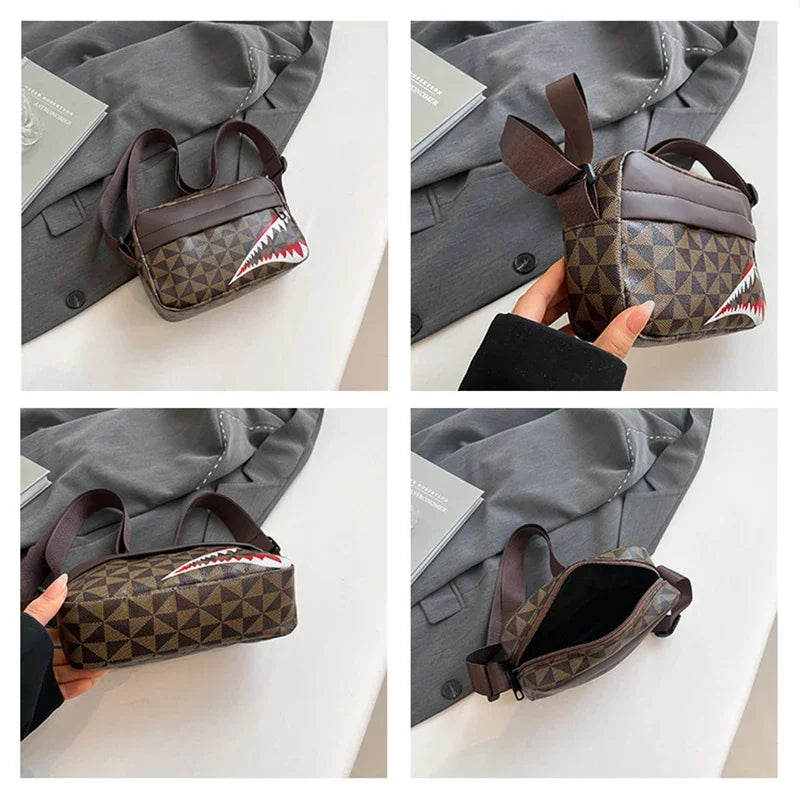 Shark Mouth Crossbody Bag – Creative Coin Purse & Phone Bag, Casual Fashion Small Square Bag