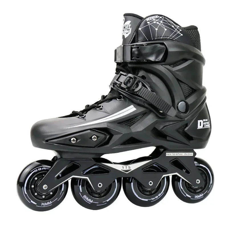 Adult Professional Inline Roller Skates – Single Row Flat Skates for Men & Women
