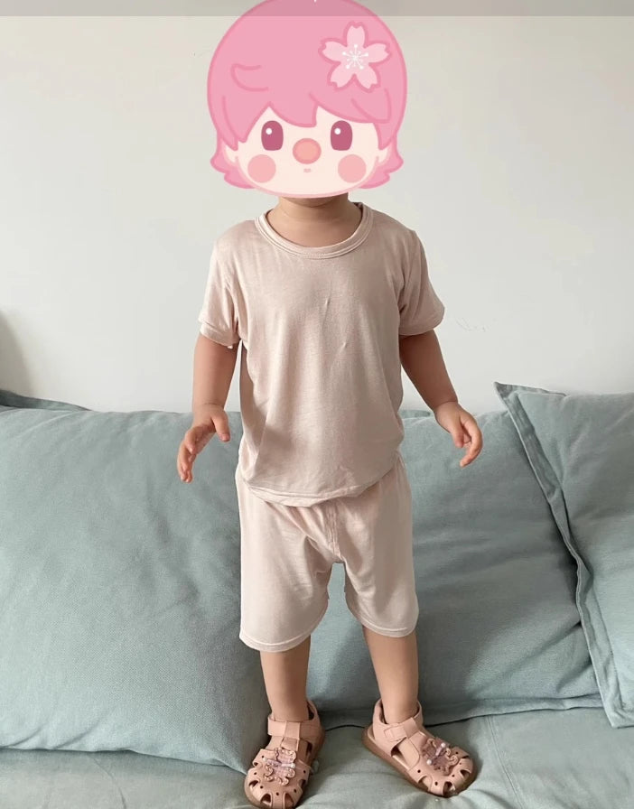 Baby Girls Modal Pajamas Set | Spring Summer Kids Homewear Nightwear Indoor Clothing