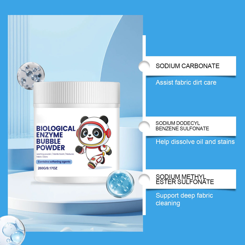 Science-Powered Clean — Biological Enzyme Laundry Powder | Strong Stain & Oil Removal, Fabric Softening, All Fabrics, Hypoallergenic