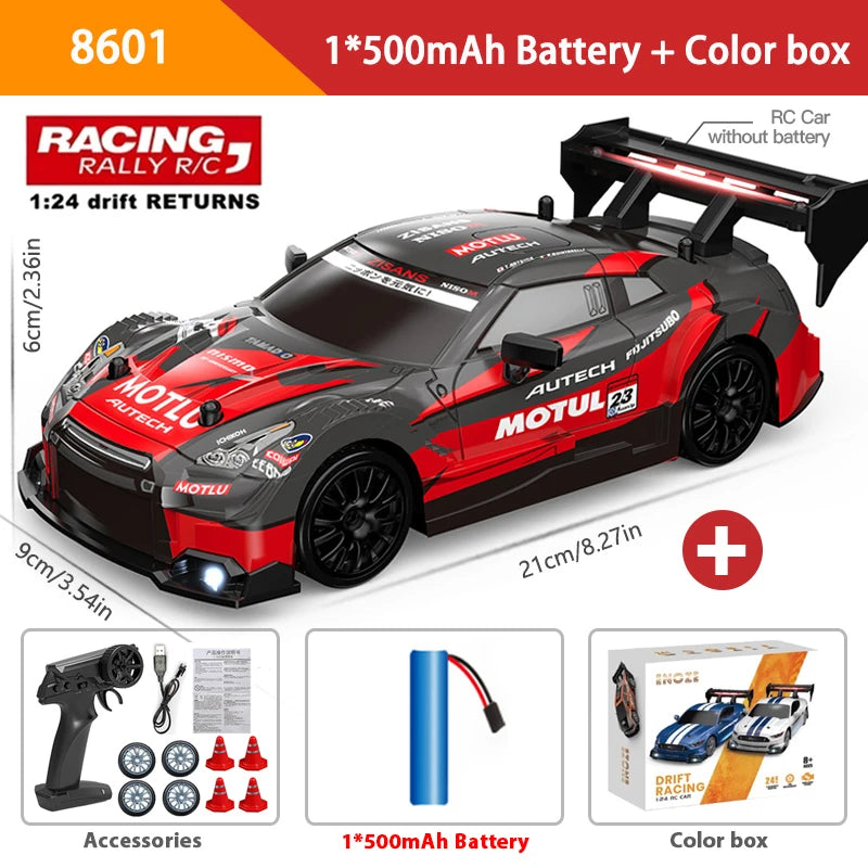 1:24 Scale 4WD RC Drift Car – 20KM/H High Speed LED Racing Vehicle