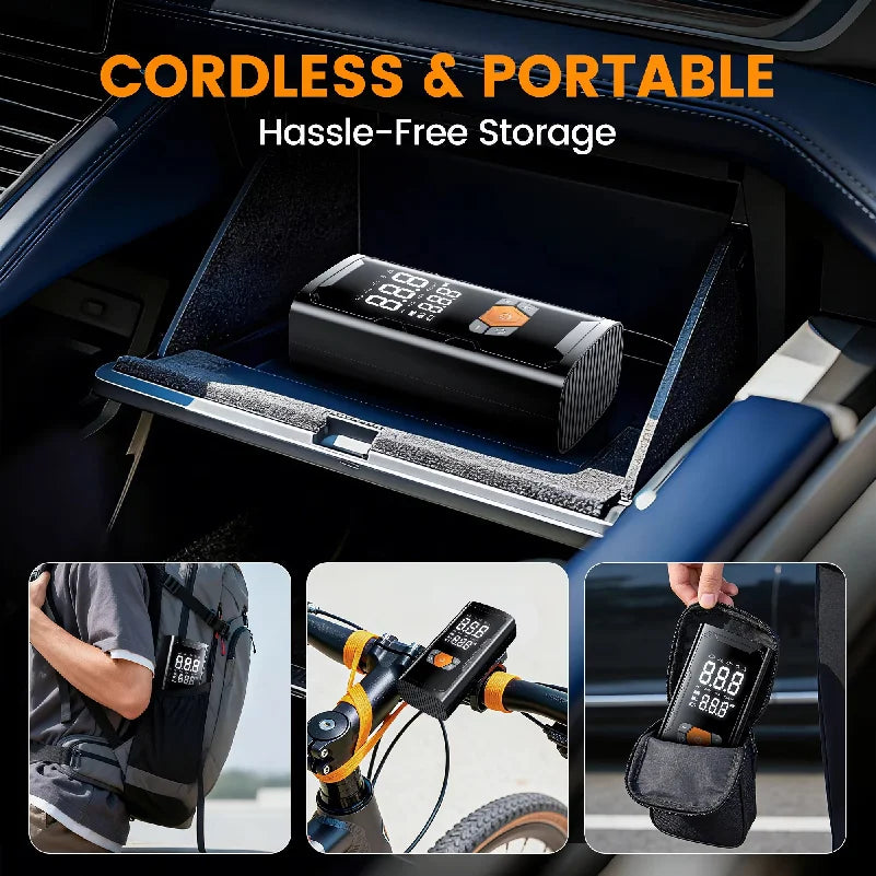Cordless Tire Inflator with Digital Gauge, 150 PSI