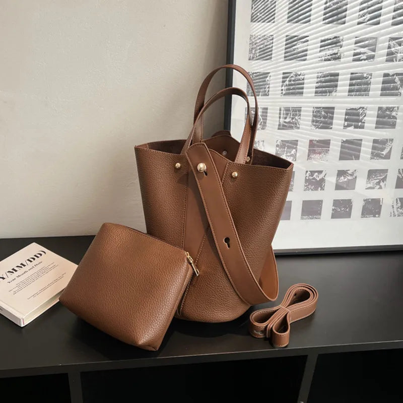 Luxury PU Bucket Bag – Trending Crossbody Shoulder Tote for Women 2026