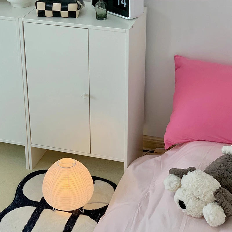 Rice Paper Table Lamp – White Lantern Design