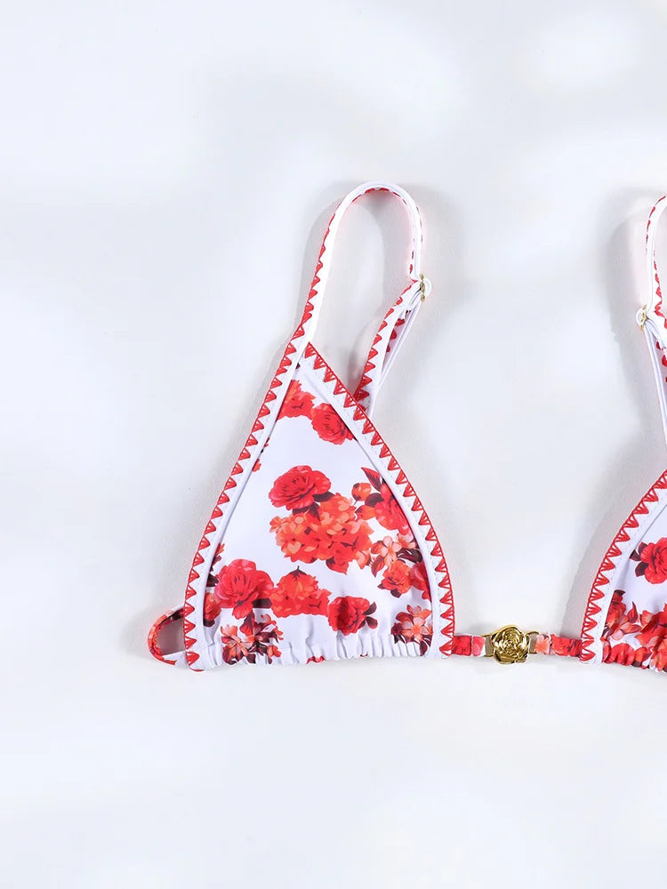 Long Dress Bikini Cover Up | Print Mesh Swimwear, Sexy Floral, Bandage Detail, S-XL