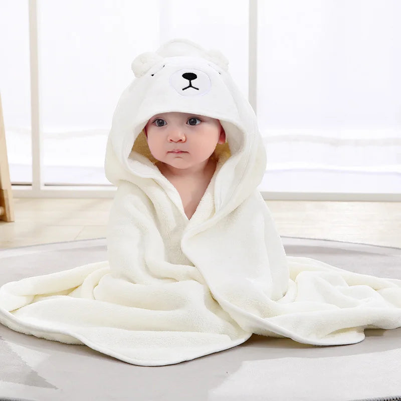 Cartoon Animal Hooded Baby Bath Towel – Soft Newborn Bathrobe & Swaddle Wrap for Boys & Girls