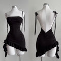 Y2K Sexy Backless Lace-Up Hip Hugging Skirt – European & American High-End Summer Dress