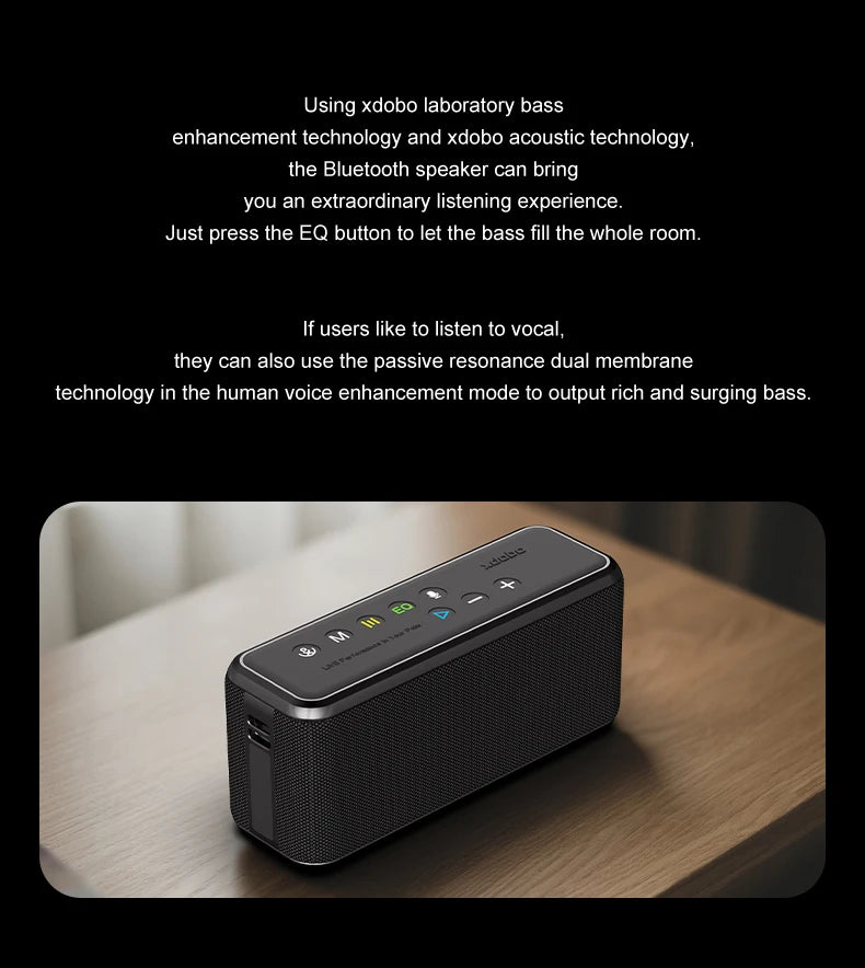 XDOBO X8 Max Portable Bluetooth Speaker — High-Power Outdoor Sound with LED Lights