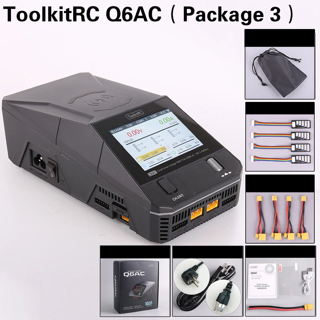 ToolkitRC Q6AC Multi-Chemistry Battery Charger — LiPo, LiFePO4, NiMH & Lead-Acid