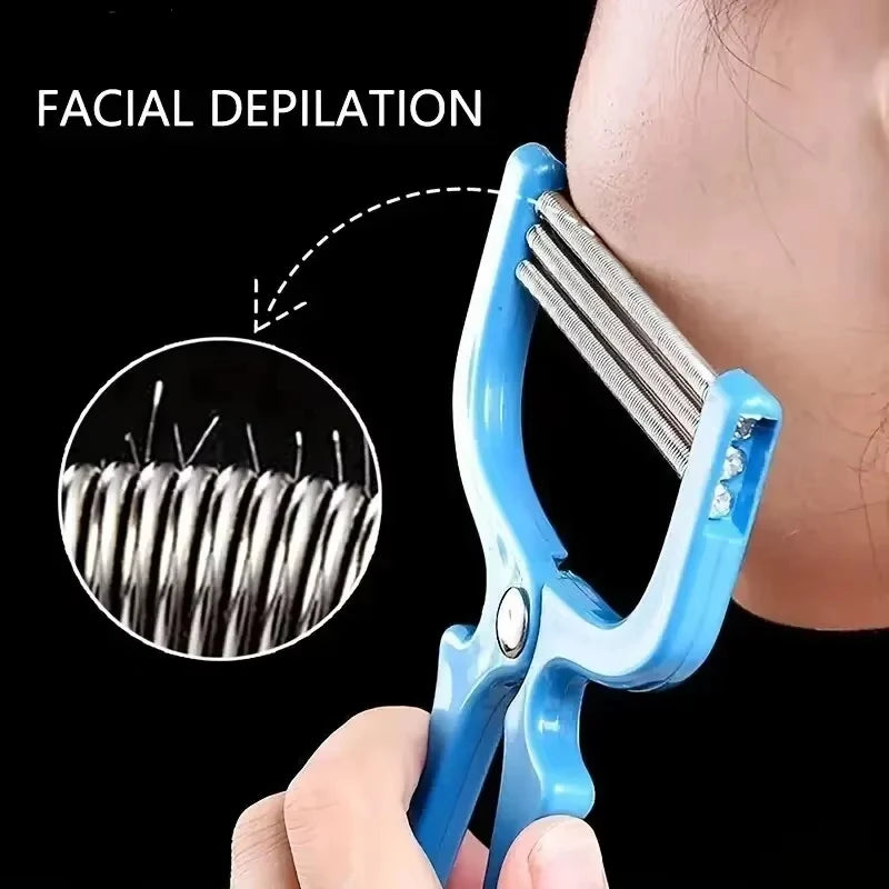 Facial Hair Removal Spring Device – Handheld Lip, Eyebrow & Face Hair Remover for Women