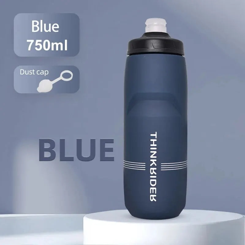 ThinkRider Cycling Water Bottle 620ml/750ml – Squeeze Jet, Leakproof, MTB & Road Bike Cage Compatible, 0–70°C