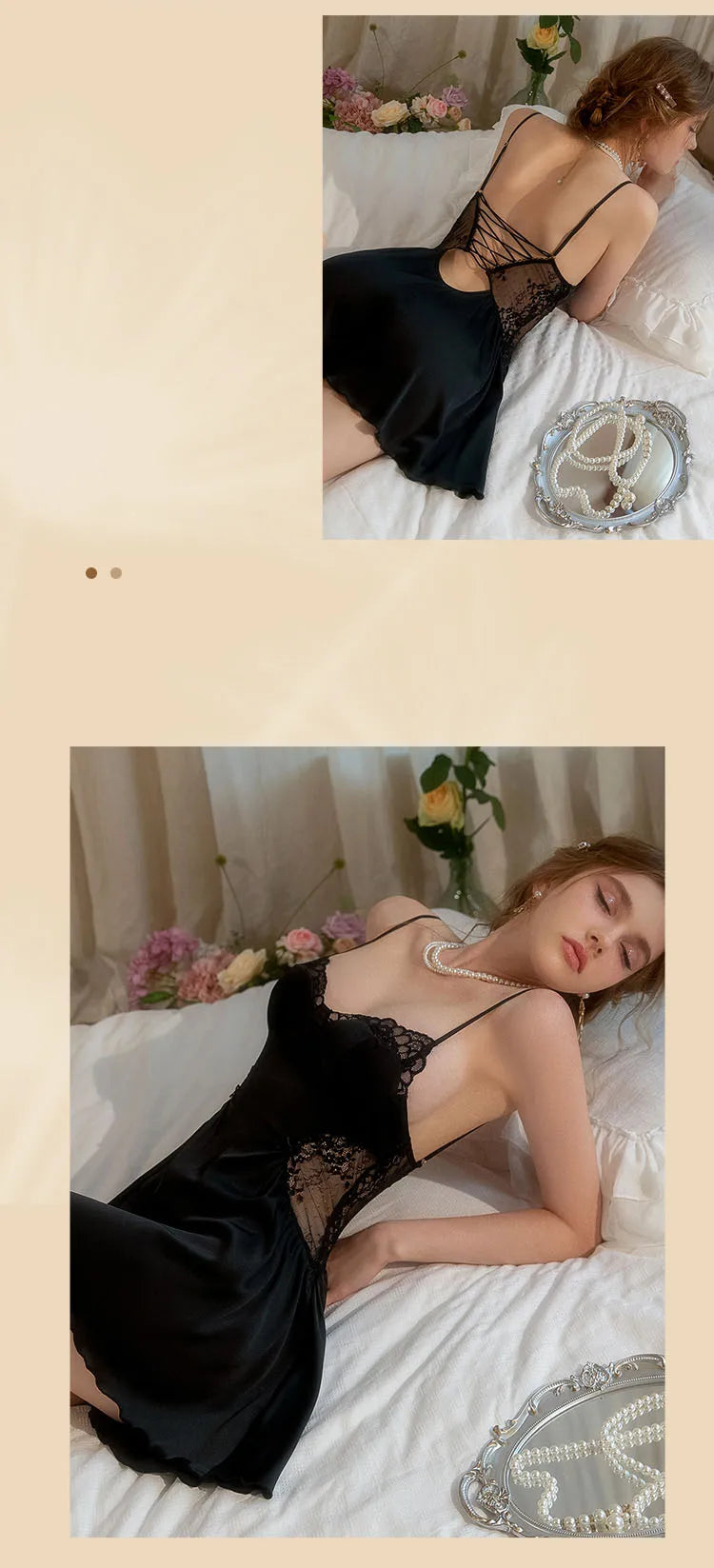 Women's Satin Lace Nightgown — Sexy Sleepwear Nightdress