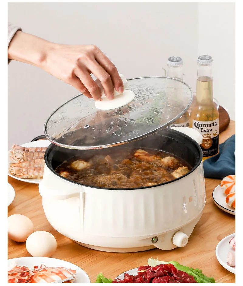220V Multi Cooker Electric Pot — Single/Double Layer Non-Stick Hot Pot & Rice Cooker for 1–2 People