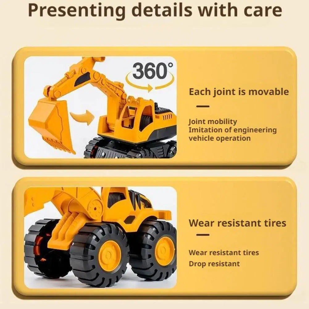 Inertial Beach Construction Truck Toy – Digger, Bulldozer & Tipper for Kids