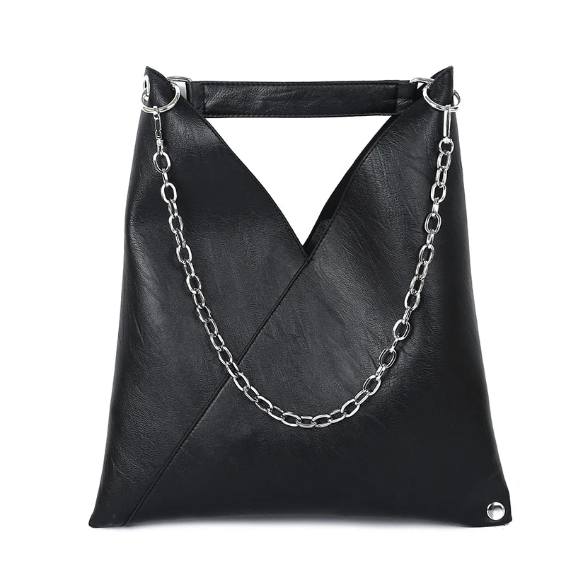 Luxury PU Leather Tote Bag – Large Capacity Chain Shoulder Bag for Women