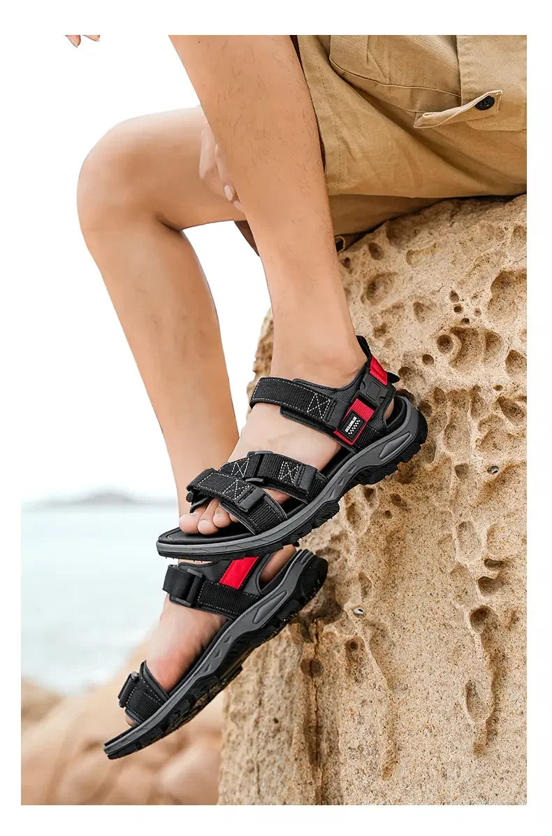 Men's Casual Outdoor Sport Sandals — Adjustable Ankle-Wrap Beach & Hiking Sandals