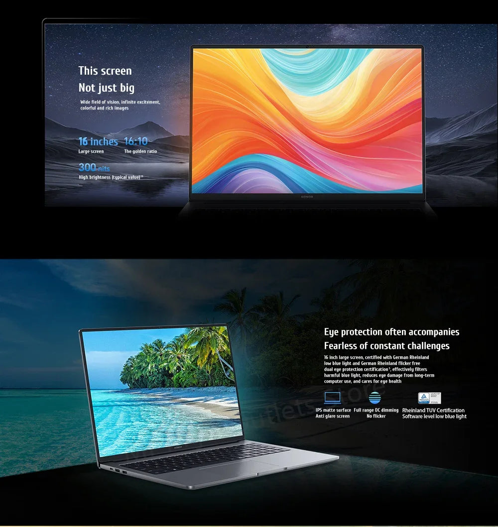 HONOR MagicBook X16 2025 – 16" FHD IPS, Intel 13th Gen i5 or i7, Up to 16GB LPDDR4x, 1TB SSD, Wi-Fi 6