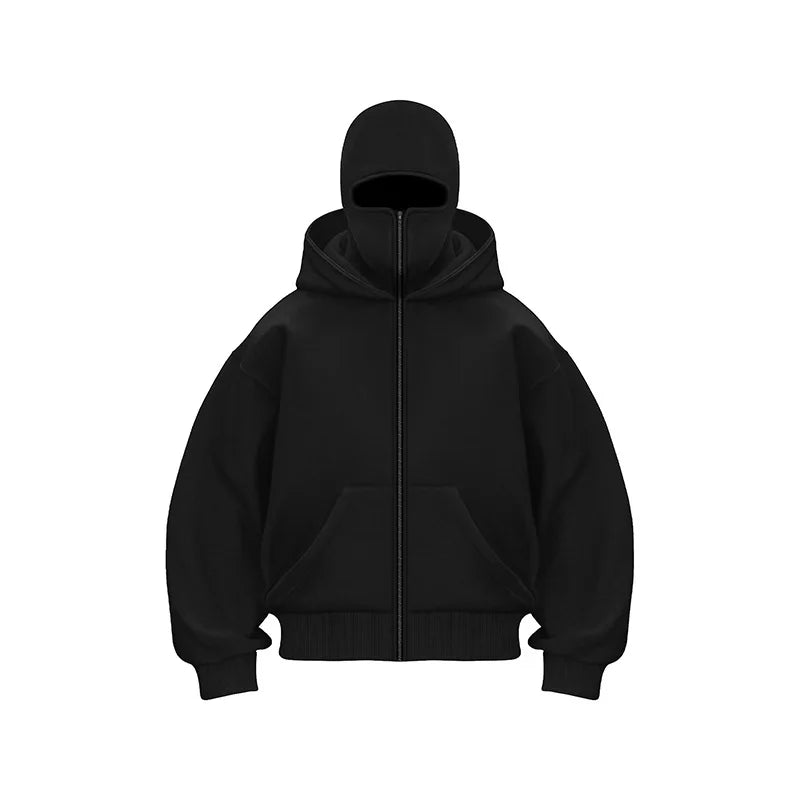Women's Y2K Goth Double Hoodie Sweatshirt — Harajuku Fleece Pullover