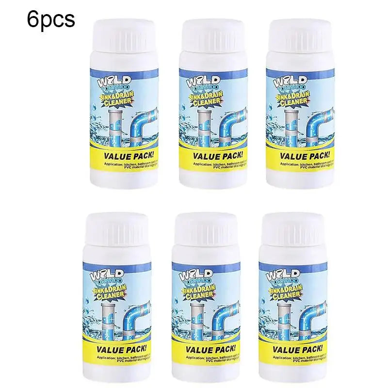 No More Blocked Drains — Powerful Pipe Unclogging Agent & Sewer Powder | Removes Odors & Blockages, 1/2/3/6 Pack Options