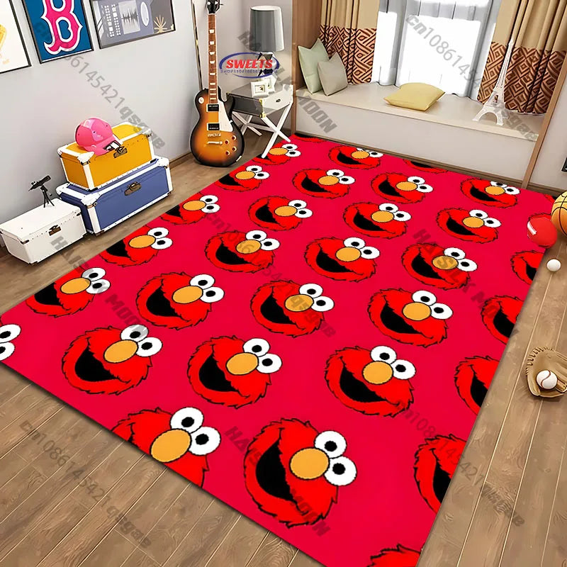 15 Sizes S-Sesame S-Street Theme Carpet Rug for Living Rooms Bedroom Entrance Door Decor Mat, Kids' Play Non-slip Mat Great Gift