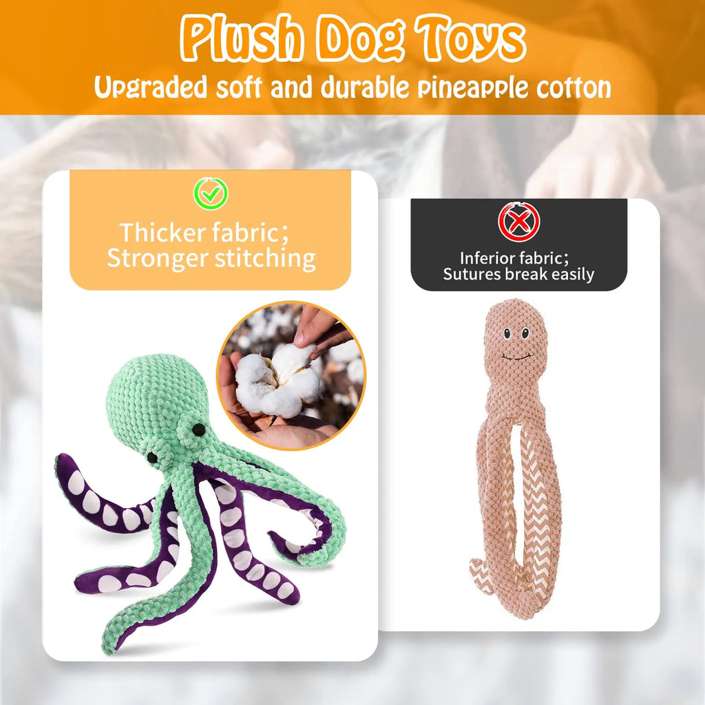 Octopus Shell Squeaky Chew Toy for Dogs & Cats