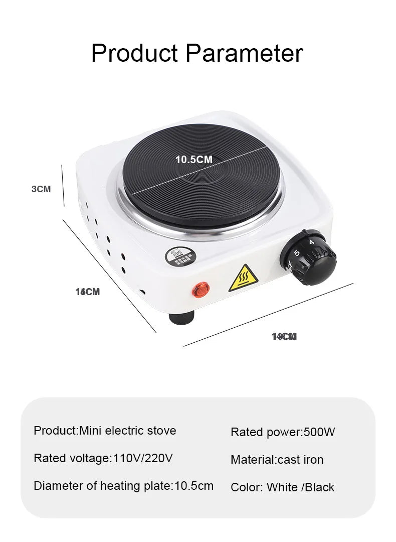 DMWD 110V Electric Hot Plate & Mini Stove – Coffee, Milk Tea & Mocha Heater, Small Furnace, US Plug