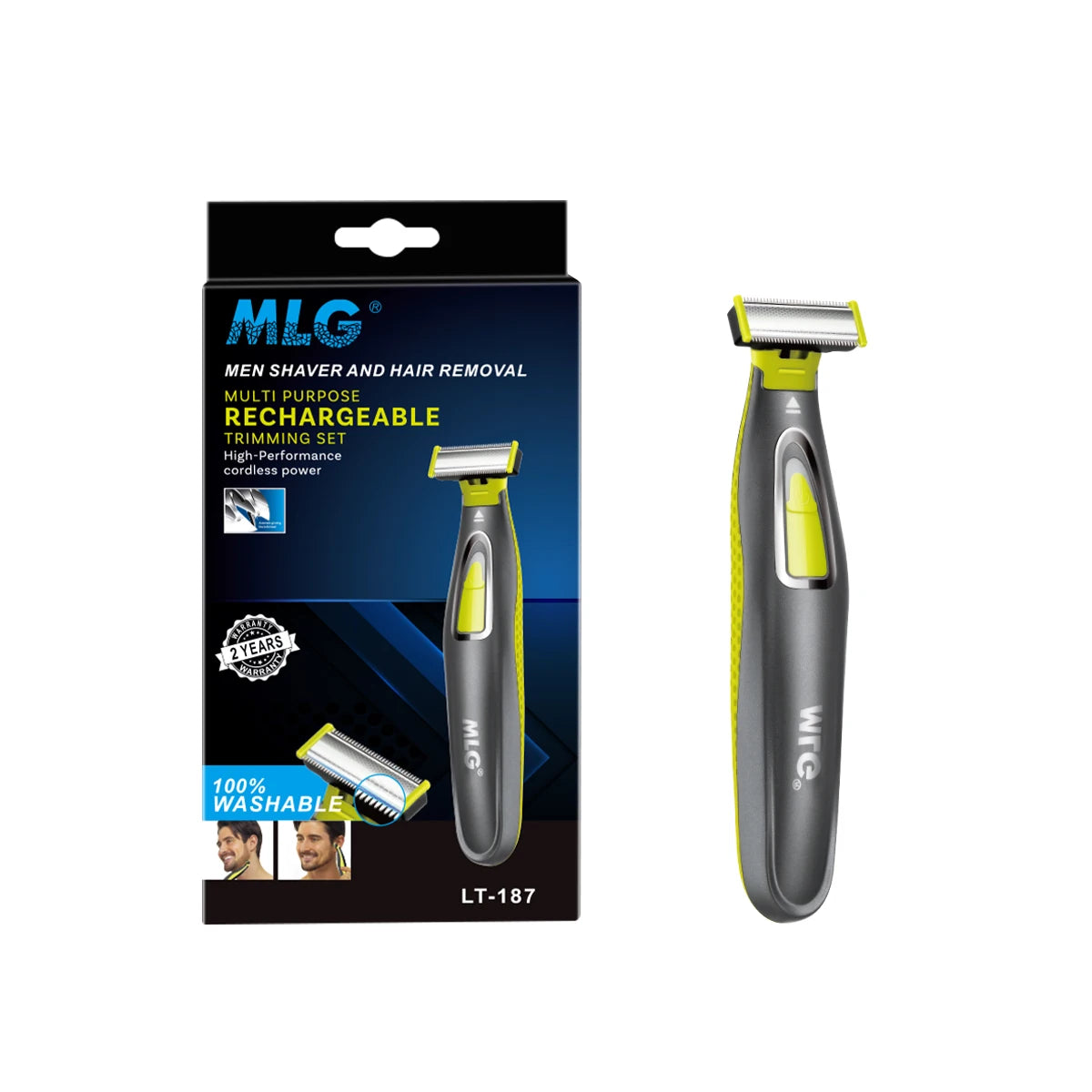 MLG Portable Full Body Electric Shaver – T-Blade, Wet & Dry, USB Rechargeable, Washable