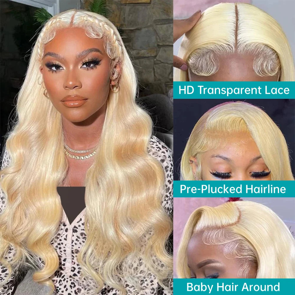613 Blonde Body Wave Lace Front Wig | 13x4 13x6 Skin Melt HD Lace 200%–220% Density Brazilian Human Hair