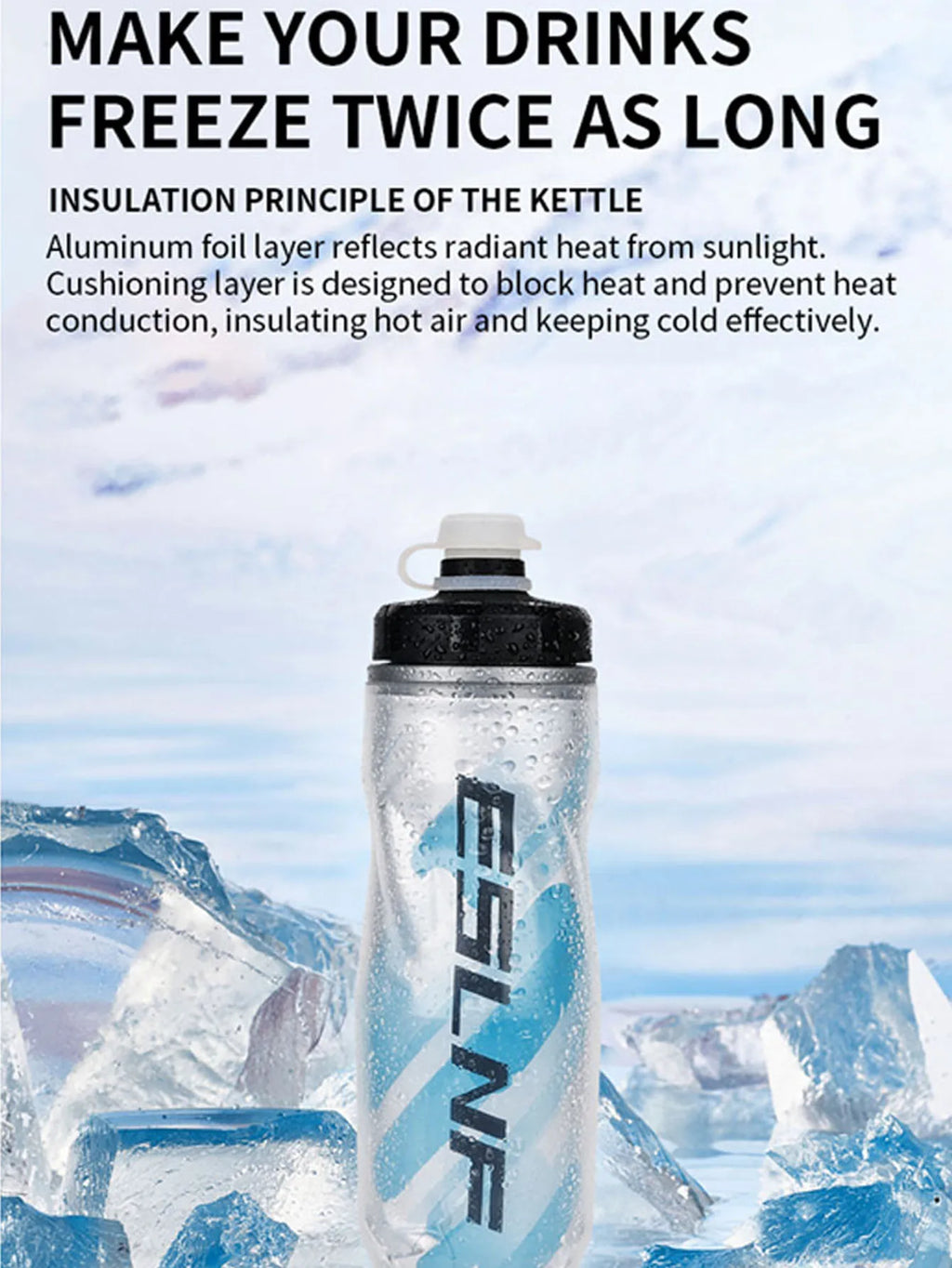 610ml Lightweight Cycling Water Bottle – Insulated MTB & Road Bike Squeeze Bottle, BPA-Free
