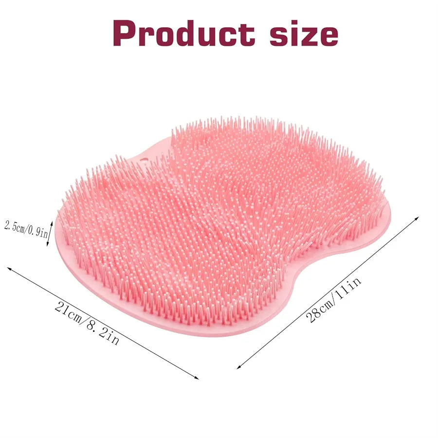Shower Foot Scrubber Mat – Wall-Mounted Exfoliating Back Washer & Bath Pad with Suction Cups