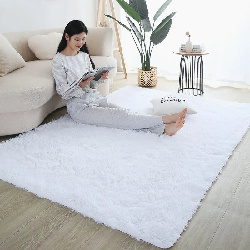 Fluffy Area Rug – Nordic Style Non-Slip Bedroom & Living Room Carpet, 8 Colors & 7 Sizes