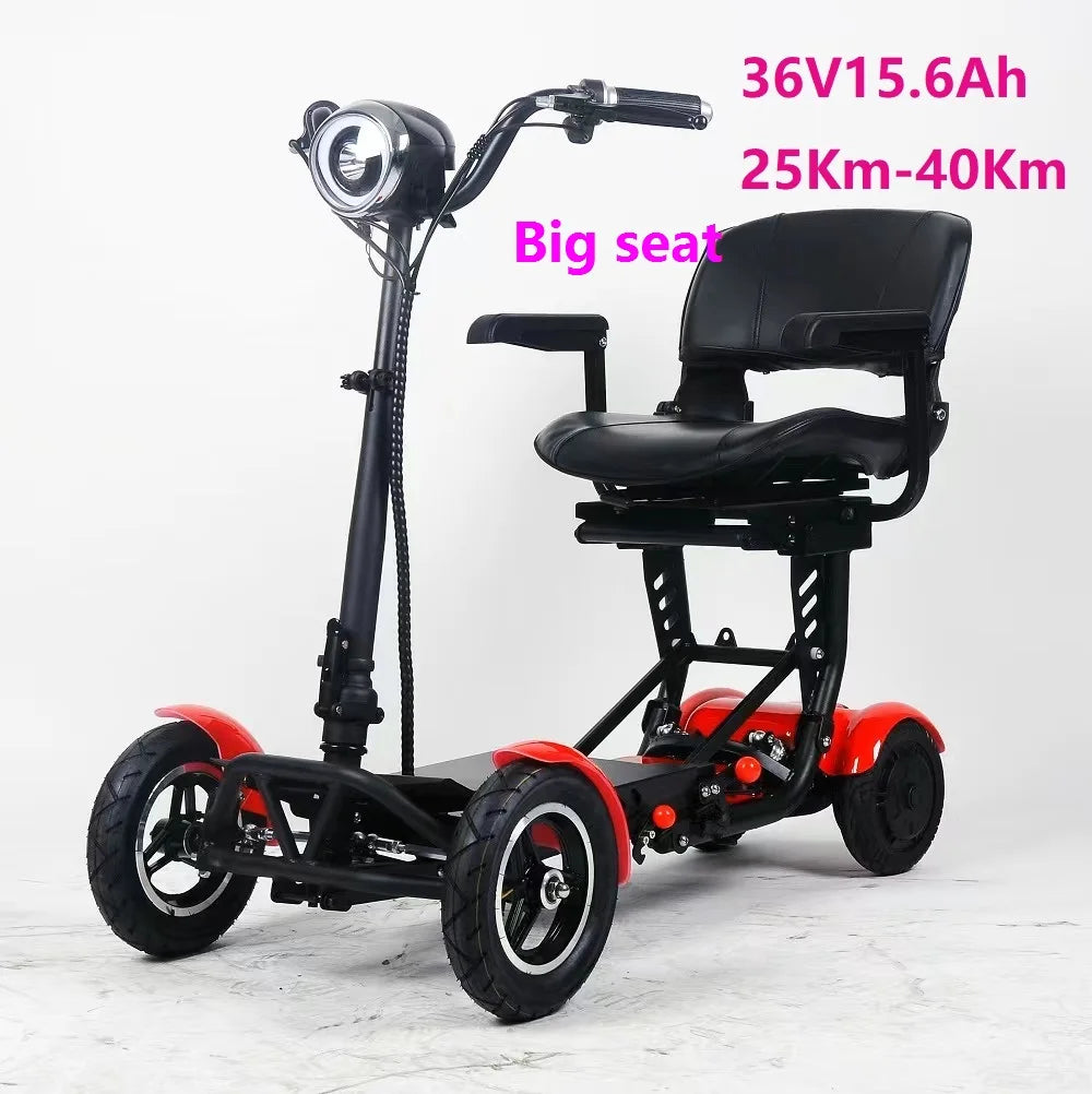 4-Wheel Mobility Scooter for Seniors, Foldable Electric Wheelchair