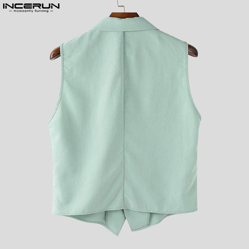 Men's Sleeveless Tank Top & Button-Fly Long Pants 2-Piece Set – Solid Color Streetwear