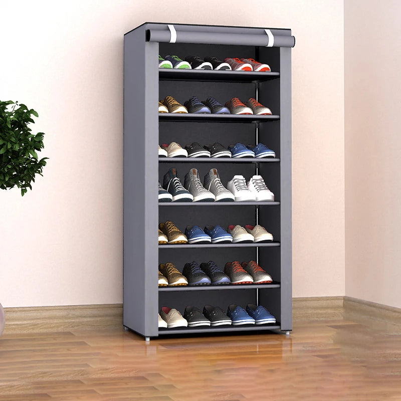 6-10 Tier Shoe Cabinet with Dust-Proof Rolling Shutter Door – Space-Saving Storage for Entryway, Hallway & Bedroom
