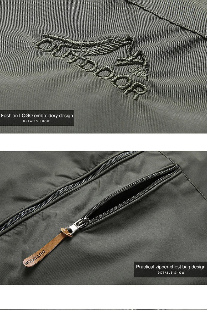 Men's Hooded Hiking Windbreaker – Multi-Pocket Jacket