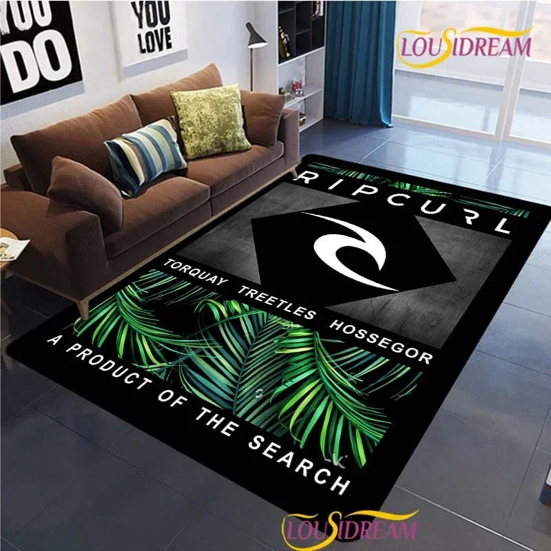 Surf Print Area Rug – Non-Slip Living Room, Bedroom & Kitchen Carpet