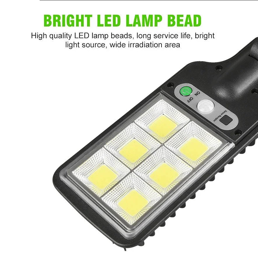 72-COB Solar Motion Sensor Outdoor Wall Light