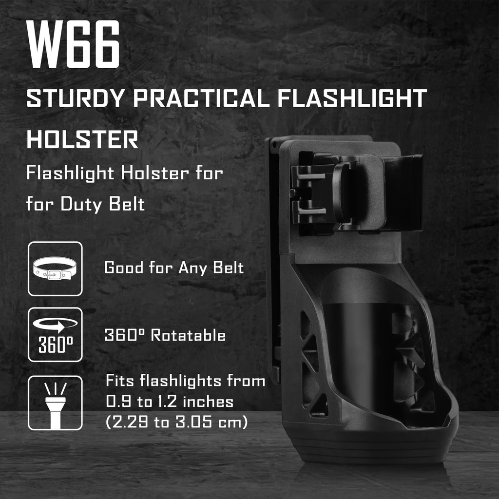 UltraFire T1 Pro Tactical Flashlight – 1200 Lumen, 5 Modes, W66 Belt Holster, IP65, 18650 Rechargeable