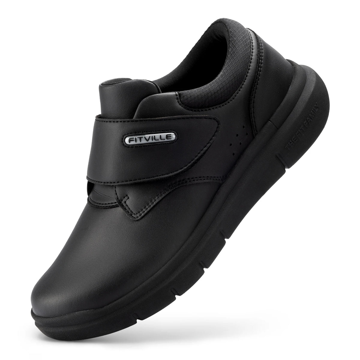 FitVille Men's Wide Diabetic Leather Shoes – Slip-On Orthopedic Footwear for Swollen Feet, Neuropathy & Foot Pain Relief