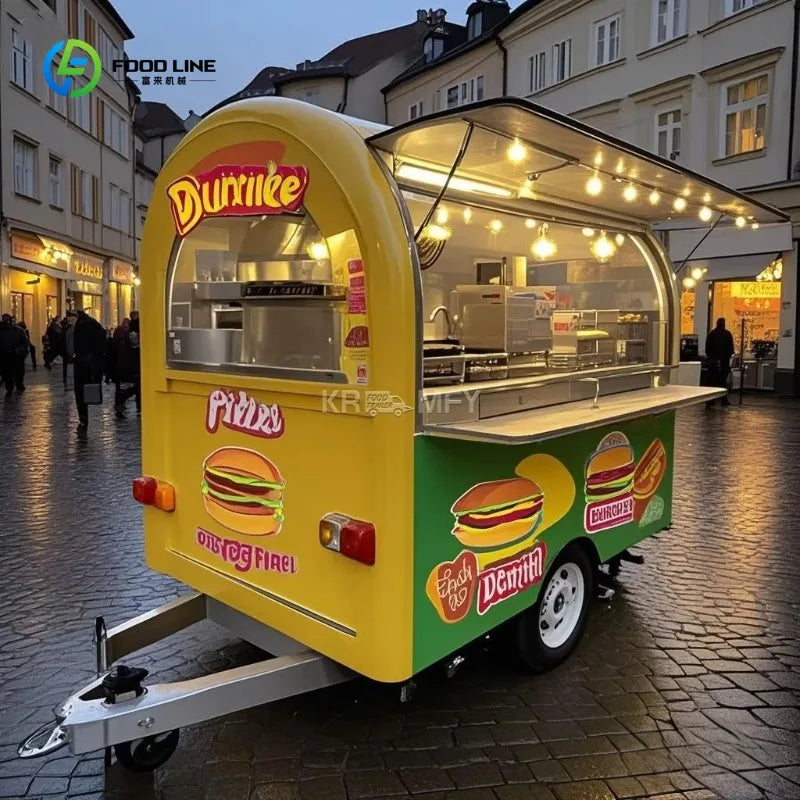 Small Stainless Steel Food Cart – Customizable Street Ice Cart for Restaurant & Bakery