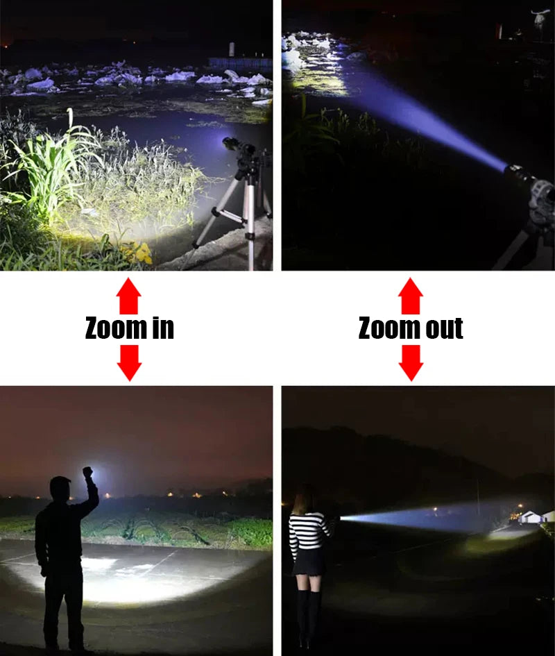 Mini COB+XPE LED Flashlight – USB Rechargeable, Zoomable, 3 Modes with Pocket Clip for Camping & EDC