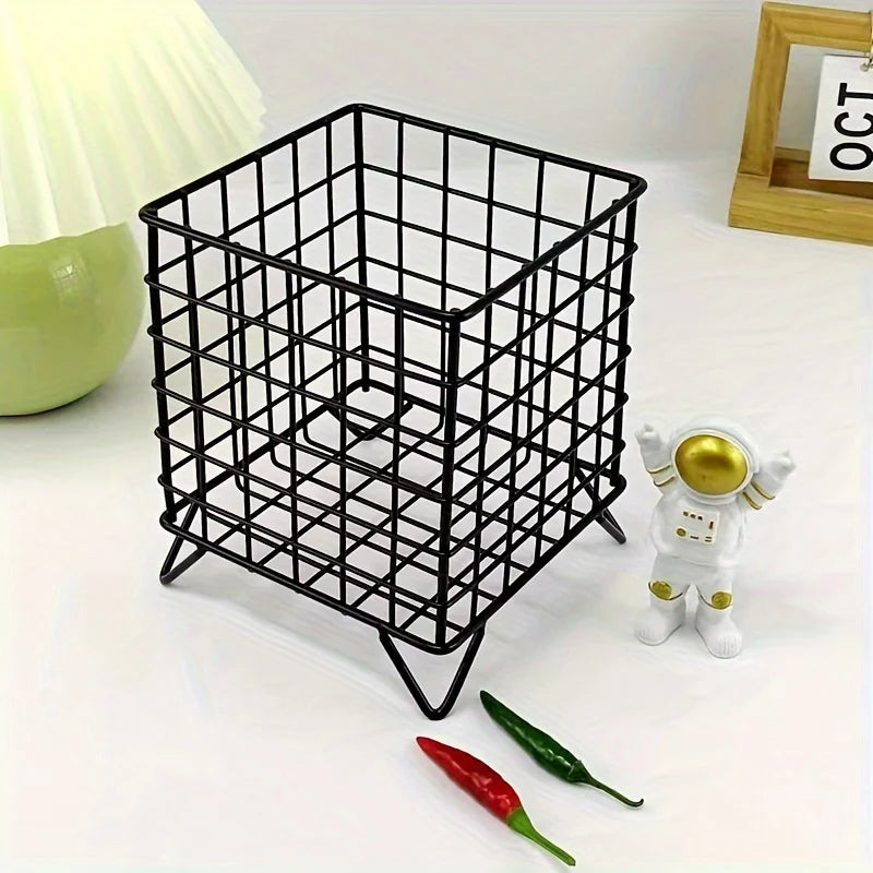 Metal Office Desk Storage Basket — Multi-Functional Shelf & Organizer Basket