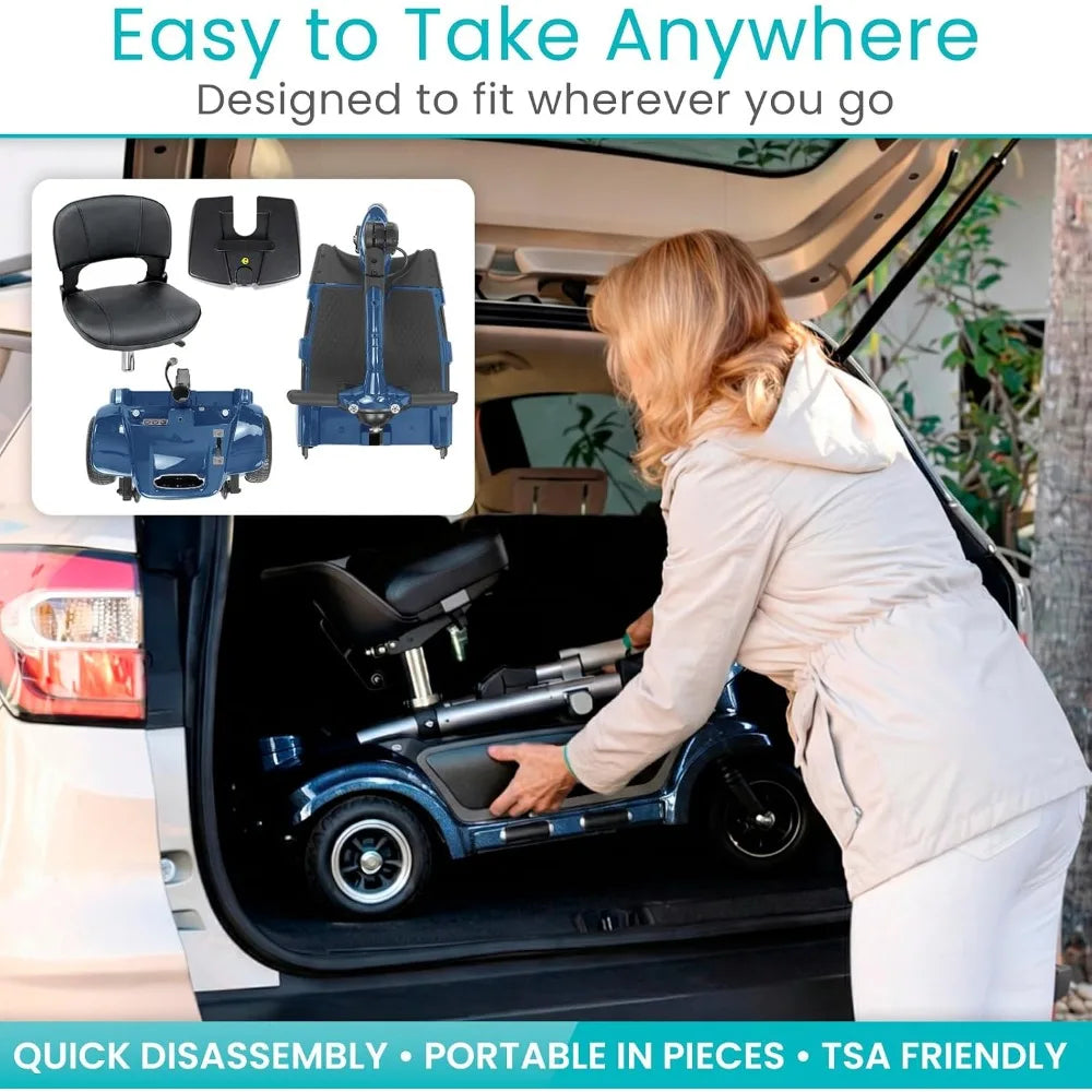 3-Wheel Mobility Scooter for Adults, Folding Travel Design