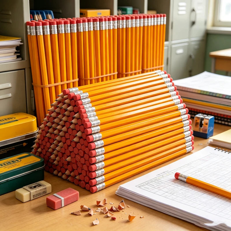 200-Pack Yellow HB Pencils with Erasers