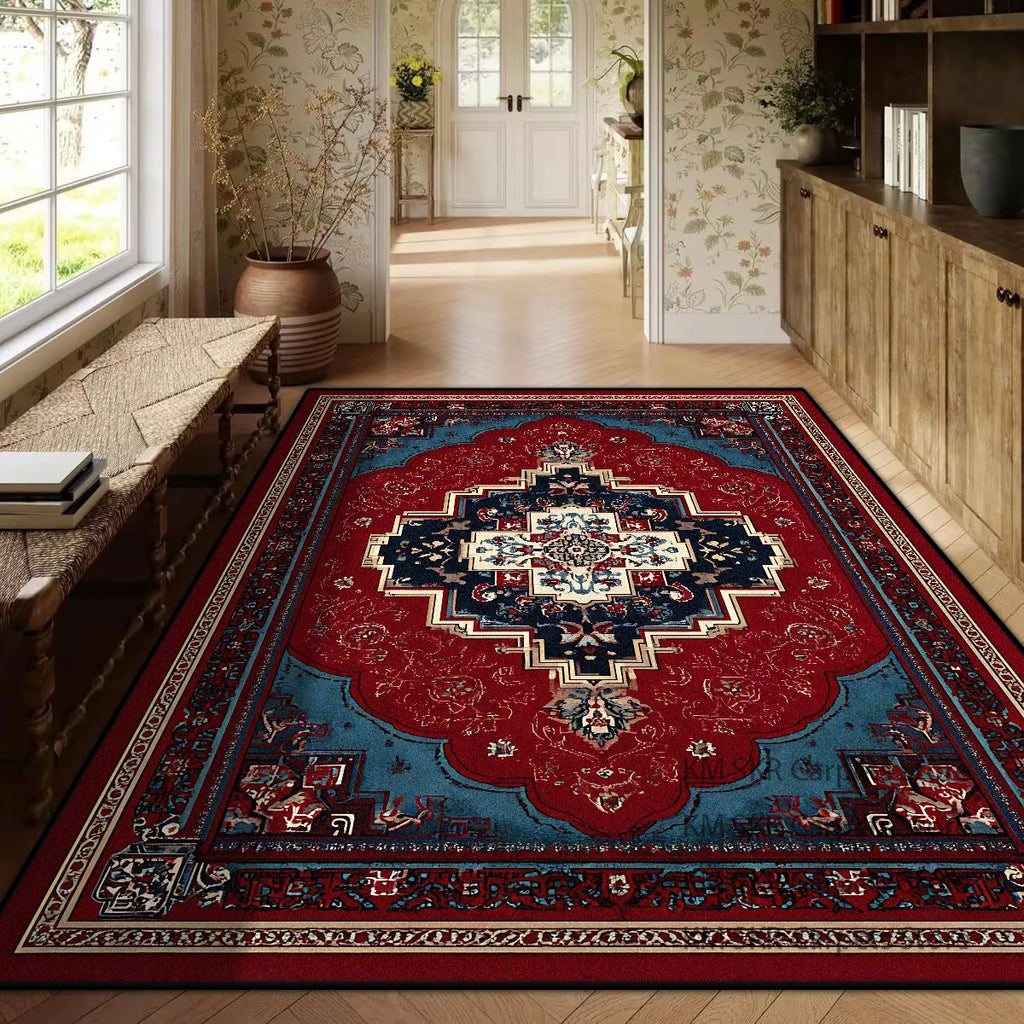 Persian Red Luxury Carpet – Non-Slip Large Area Rug for Living Room & Bedroom