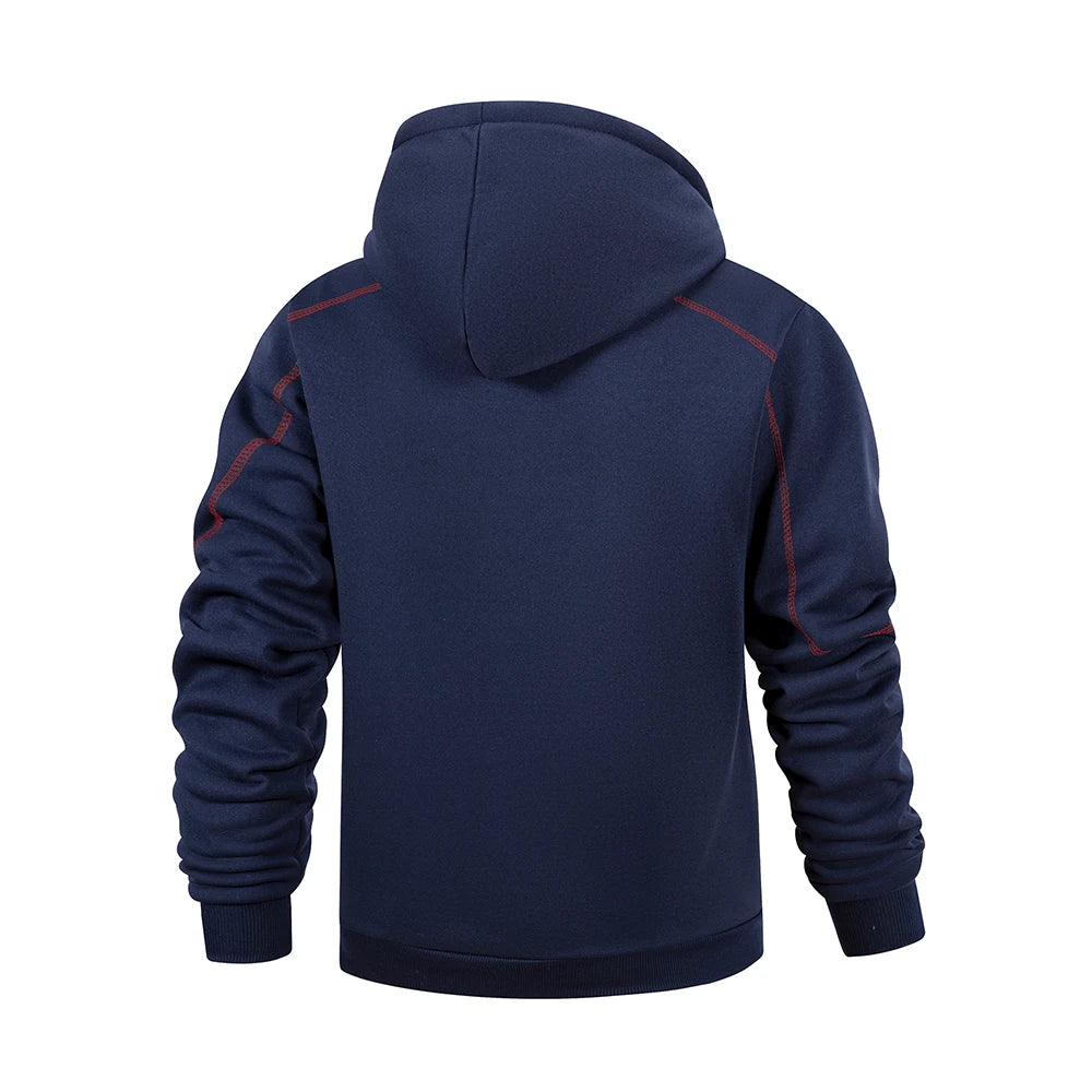 Men's Solid Color Zip Hoodie Jacket — Classic Everyday Zip-Up