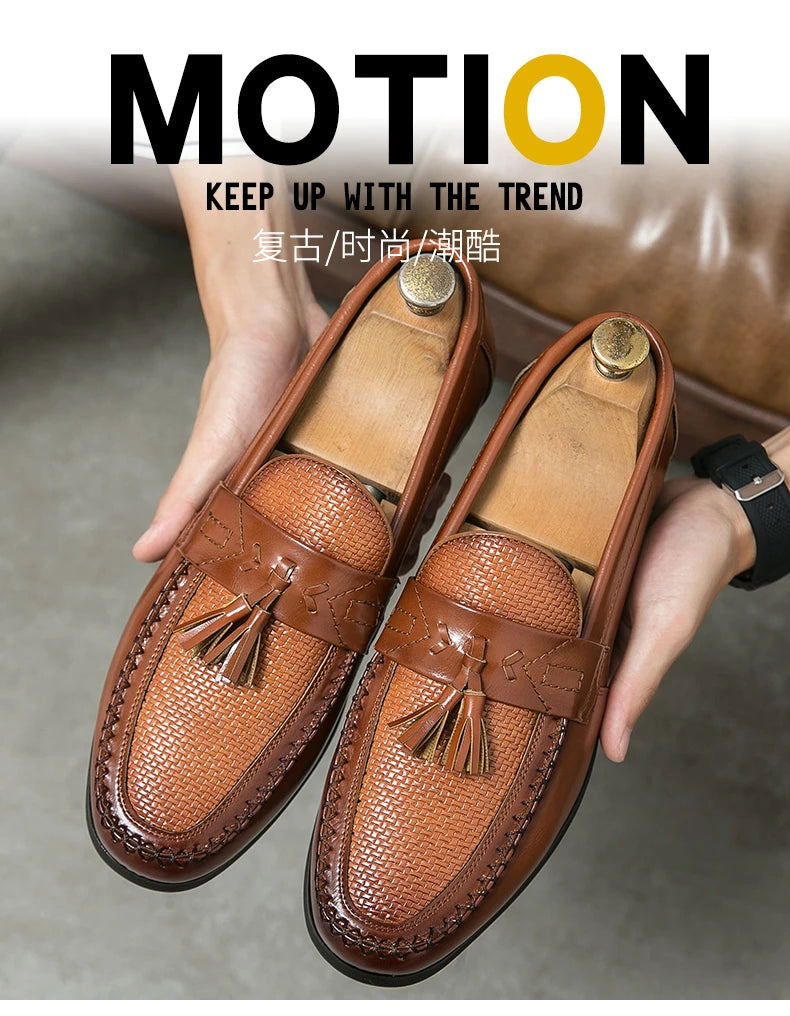 Men's Pointed-Toe Slip-On Dress Loafers