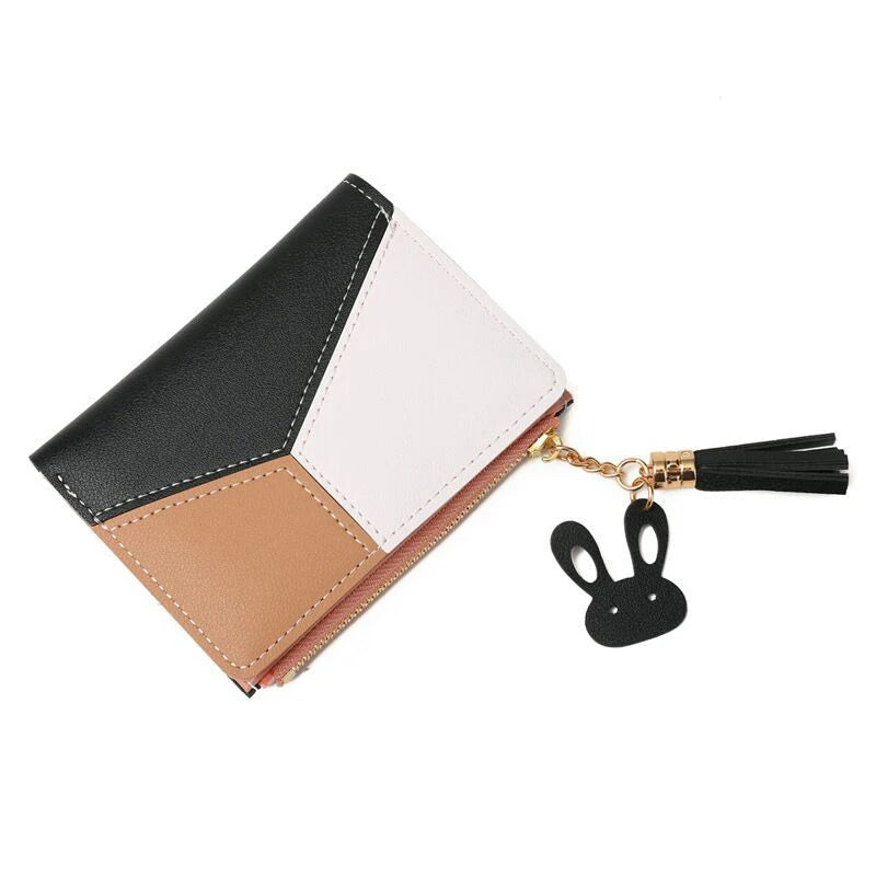Women's PU Leather Wallet – Foldable Card Holder & Coin Purse for Ladies